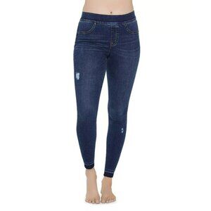 263. Spanx Distressed Ankle Skinny Jeans Medium Wash Blue Large